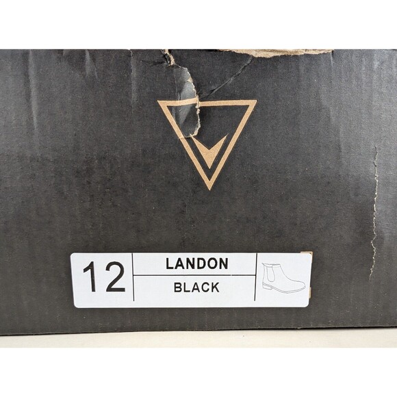 Vance Co Boots Mens 12 M Landon Dress Chelsea Black Faux Leather Ankle Shoes NEW main image 7